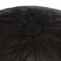 Preview: Pouf Schwarz 40 x 35 cm Echtes Ziegenleder