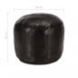 Preview: Pouf Schwarz 40 x 35 cm Echtes Ziegenleder