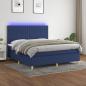 Preview: ARDEBO.de - Boxspringbett mit Matratze & LED Blau 180x200 cm Stoff