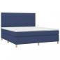 Preview: Boxspringbett mit Matratze & LED Blau 180x200 cm Stoff