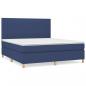 Preview: Boxspringbett mit Matratze Blau 180x200 cm Stoff