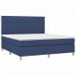 Preview: Boxspringbett mit Matratze Blau 180x200 cm Stoff