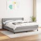 Preview: ARDEBO.de - Boxspringbett mit Matratze Hellgrau 160x200 cm Stoff