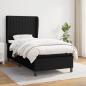 Preview: ARDEBO.de - Boxspringbett mit Matratze Schwarz 80x200 cm Stoff