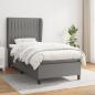 Preview: ARDEBO.de - Boxspringbett mit Matratze Dunkelgrau 100x200 cm Stoff