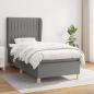 Preview: ARDEBO.de - Boxspringbett mit Matratze Dunkelgrau 80x200 cm Stoff