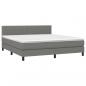 Preview: Boxspringbett mit Matratze & LED Dunkelgrau 160x200 cm Stoff