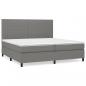 Preview: Boxspringbett mit Matratze Dunkelgrau 200x200 cm Stoff