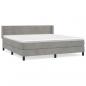 Preview: Boxspringbett mit Matratze Hellgrau 160x200 cm Samt