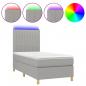 Preview: Boxspringbett mit Matratze & LED Hellgrau 100x200 cm Stoff