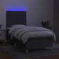 Preview: Boxspringbett mit Matratze & LED Dunkelgrau 80x200 cm Stoff