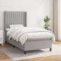 Preview: ARDEBO.de - Boxspringbett mit Matratze Hellgrau 100x200 cm Stoff