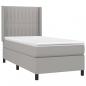 Preview: Boxspringbett mit Matratze Hellgrau 100x200 cm Stoff