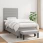 Preview: ARDEBO.de - Boxspringbett mit Matratze Hellgrau 80x200 cm Stoff