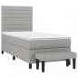 Preview: Boxspringbett mit Matratze Hellgrau 80x200 cm Stoff