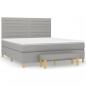 Preview: Boxspringbett mit Matratze Hellgrau 160x200 cm Stoff