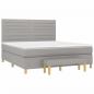 Preview: Boxspringbett mit Matratze Hellgrau 160x200 cm Stoff