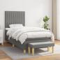 Preview: ARDEBO.de - Boxspringbett mit Matratze Dunkelgrau 80x200 cm Stoff