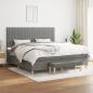 Preview: ARDEBO.de - Boxspringbett mit Matratze Dunkelgrau 200x200 cm Stoff