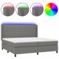 Preview: Boxspringbett mit Matratze & LED Dunkelgrau 200x200 cm Stoff