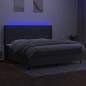 Preview: Boxspringbett mit Matratze & LED Dunkelgrau 200x200 cm Stoff