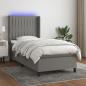 Preview: ARDEBO.de - Boxspringbett mit Matratze & LED Dunkelgrau 80x200 cm Stoff