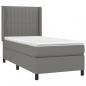 Preview: Boxspringbett mit Matratze & LED Dunkelgrau 80x200 cm Stoff