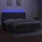 Preview: Boxspringbett mit Matratze & LED Dunkelgrau 200x200 cm Stoff