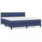 Preview: Boxspringbett mit Matratze Blau 160x200 cm Stoff