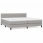 Preview: Boxspringbett mit Matratze Hellgrau 200x200 cm Stoff