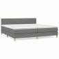 Preview: Boxspringbett mit Matratze Dunkelgrau 200x200 cm Stoff