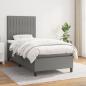 Preview: ARDEBO.de - Boxspringbett mit Matratze Dunkelgrau 80x200 cm Stoff