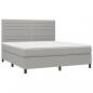 Preview: Boxspringbett mit Matratze Hellgrau 160x200 cm Stoff