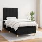 Preview: ARDEBO.de - Boxspringbett mit Matratze Schwarz 80x200 cm Stoff