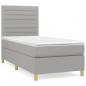 Preview: Boxspringbett mit Matratze Hellgrau 80x200 cm Stoff