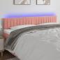 Preview: ARDEBO.de - LED Kopfteil Rosa 180x5x78/88 cm Samt