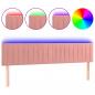 Preview: LED Kopfteil Rosa 180x5x78/88 cm Samt