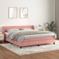 Preview: ARDEBO.de - Boxspringbett mit Matratze Rosa 180x200 cm Samt