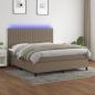 Preview: ARDEBO.de - Boxspringbett mit Matratze & LED Taupe 180x200 cm Stoff