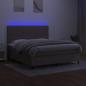 Preview: Boxspringbett mit Matratze & LED Taupe 180x200 cm Stoff