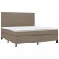 Preview: Boxspringbett mit Matratze Taupe 180x200 cm Stoff