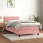 Preview: ARDEBO.de - Boxspringbett mit Matratze Rosa 100x200 cm Samt