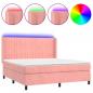 Preview: Boxspringbett mit Matratze & LED Rosa 160x200 cm Samt