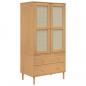 Preview: Kleiderschrank SENJA Rattan-Optik Braun 90x55x175cm Kiefernholz