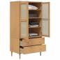 Preview: Kleiderschrank SENJA Rattan-Optik Braun 90x55x175cm Kiefernholz