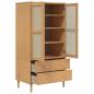 Preview: Kleiderschrank SENJA Rattan-Optik Braun 90x55x175cm Kiefernholz