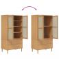 Preview: Kleiderschrank SENJA Rattan-Optik Braun 90x55x175cm Kiefernholz