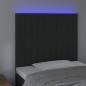 Preview: LED Kopfteil Schwarz 90x5x118/128 cm Samt