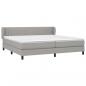 Preview: Boxspringbett mit Matratze Hellgrau 200x200 cm Stoff