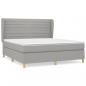 Preview: Boxspringbett mit Matratze Hellgrau 160x200 cm Stoff